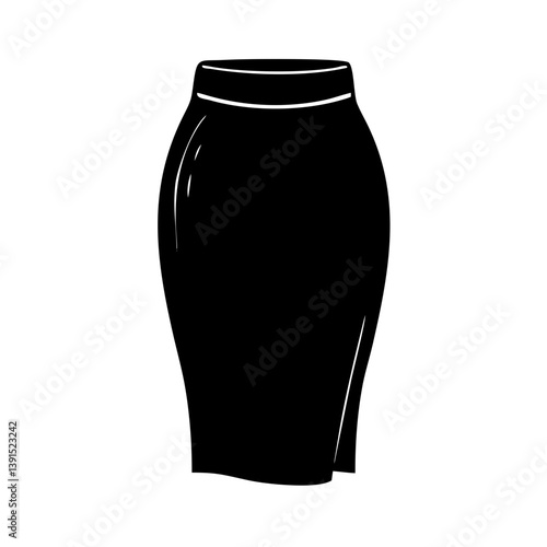 pencil skirt icon, pencil skirt line art - simple line art of pencil skirt, perfect for pencil skirt logos and icons