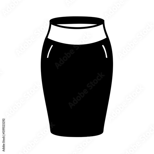 pencil skirt icon, pencil skirt line art - simple line art of pencil skirt, perfect for pencil skirt logos and icons