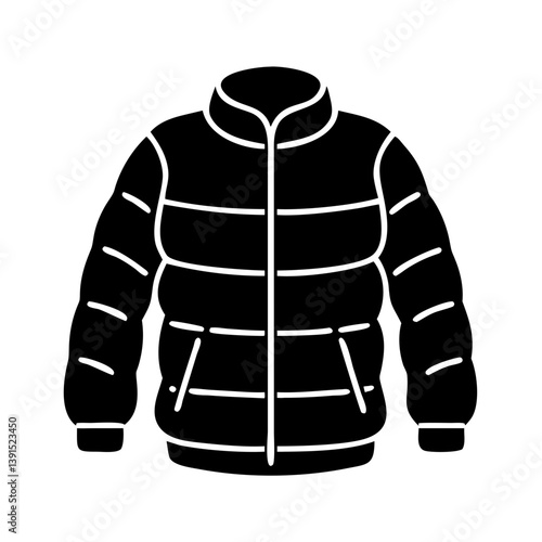puffer jacket icon, puffer jacket line art - simple line art of puffer jacket, perfect for puffer jacket logos and icons