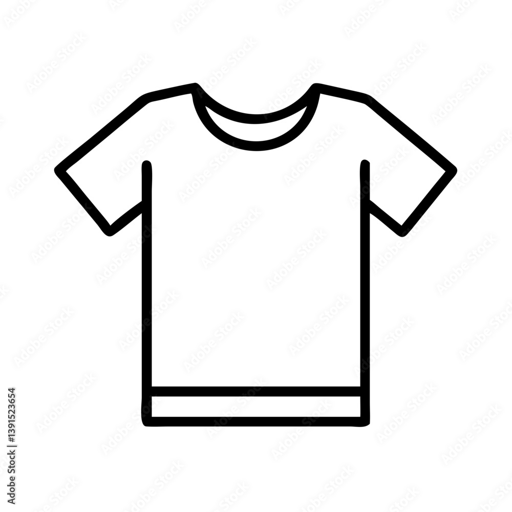T shirt outline vector icon simple design for fashion apparel clothing template and basic wear illustration T shirt outline vector icon simple design for fashion apparel clothing template and basic wear illustration