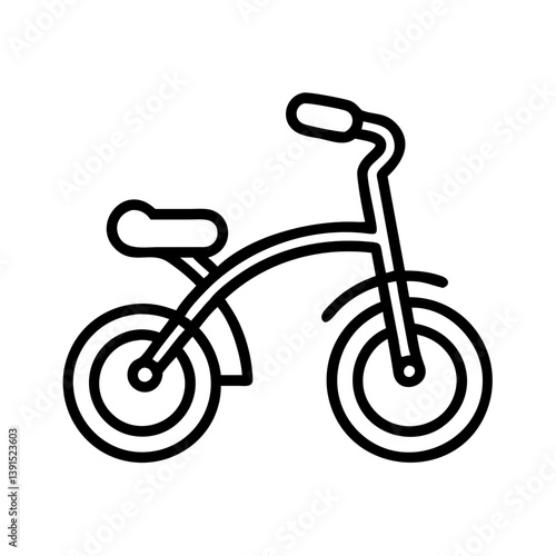 Tricycle vector icon for kids bike children's bicycle pedaling toddler bike vector illustration outline