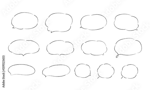 手書きの吹き出しセット