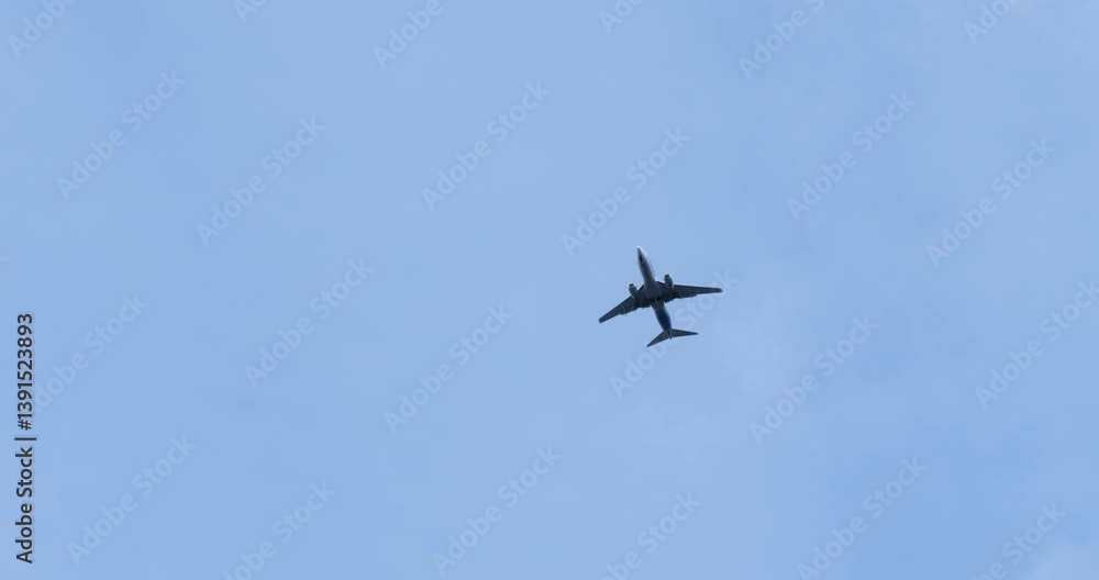 Commercial Airplane flying over Sitka, Alaska, United States of America. Commercial Airplane flying over Sitka, Alaska, United States of America.