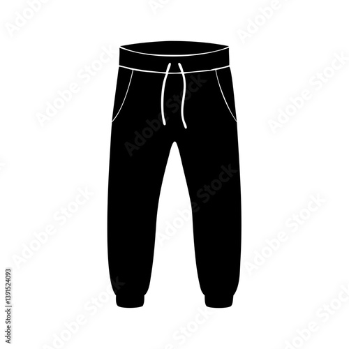 sweatpants icon, sweatpants line art - simple line art of sweatpants, perfect for sweatpants logos and icons