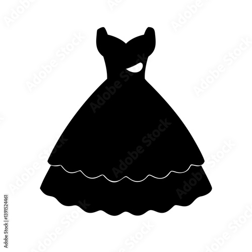tulle dress icon, tulle dress line art - simple line art of tulle dress, perfect for tulle dress logos and icons