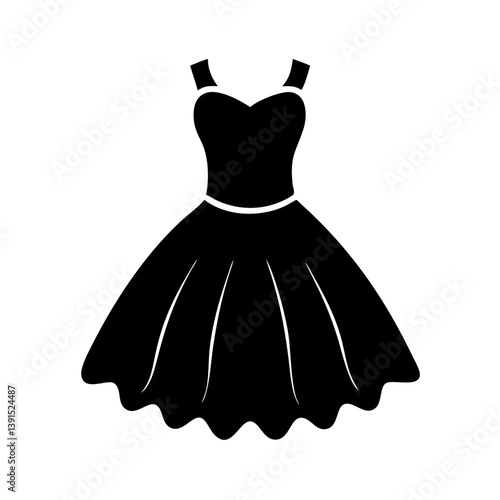 tulle dress icon, tulle dress line art - simple line art of tulle dress, perfect for tulle dress logos and icons