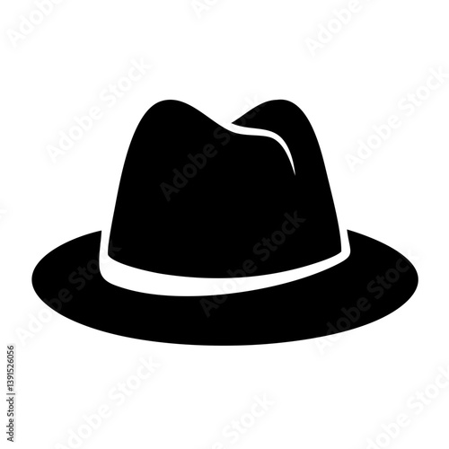 fedora icon, fedora line art - simple line art of fedora, perfect for fedora logos and icons