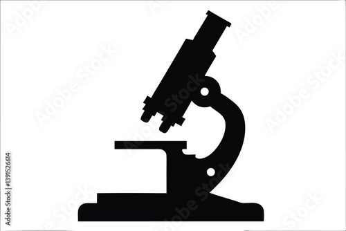 Microscope silhouette vector, microscope science equipment clip art