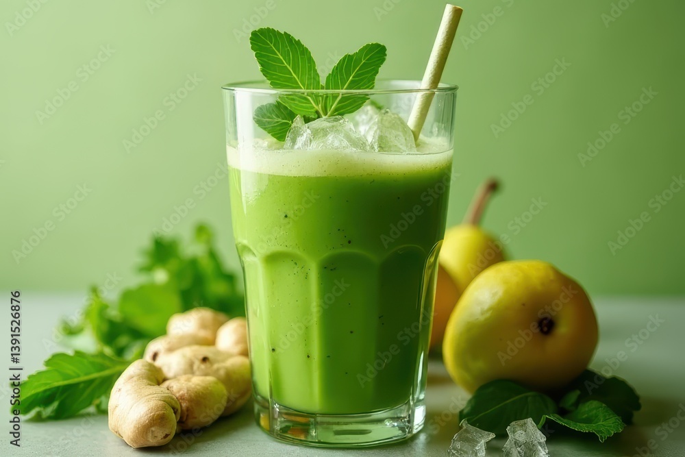 Pear and Ginger Enriched Green Smoothie
