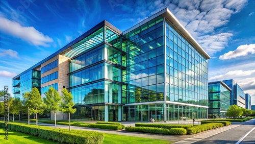 Modern Glass Office Building, Dublin City Skyline, Ireland