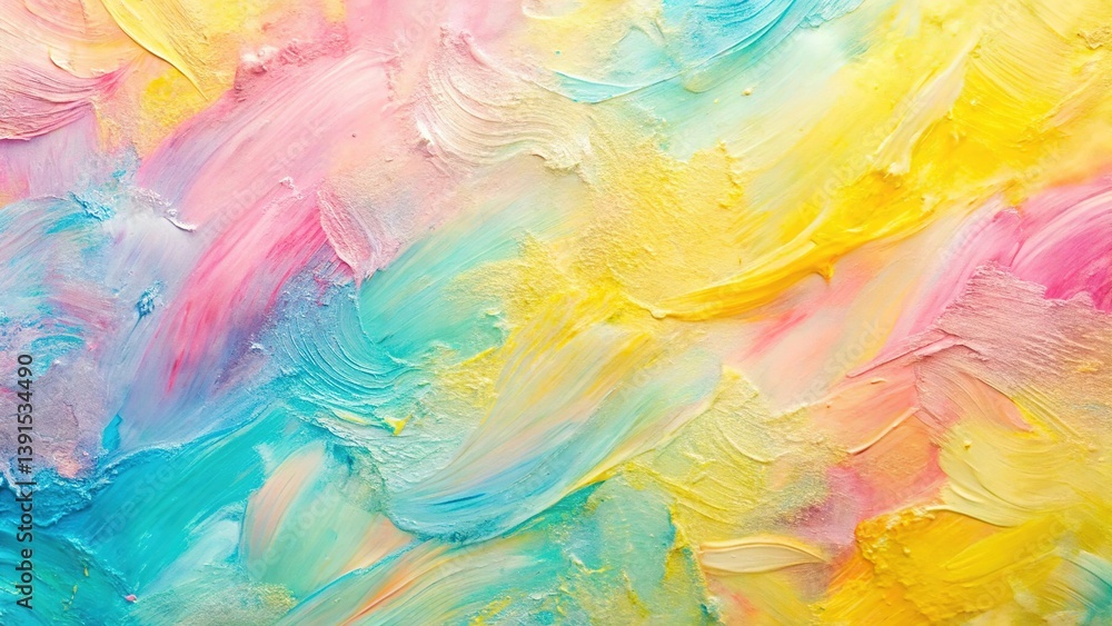 Pastel Textured Paint Background: Lemon Yellow, Pink, Light Blue Streaks Pastel Textured Paint Background: Lemon Yellow, Pink, Light Blue Streaks