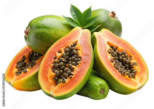 Wallpaper Mural A Delicious Pile of Ripe and Unripe Papayas Ready to Eat Torontodigital.ca