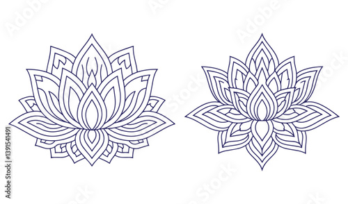 Snowflake mandala ornament pattern vectors geometric circular Shape line art decorative element drawing coloring page for mindful creative activities
