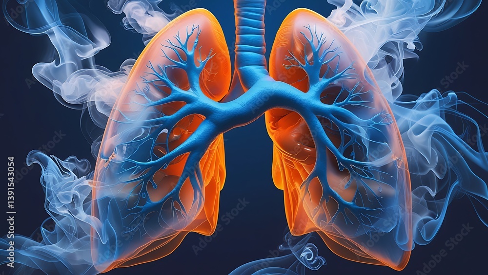 Obraz premium World No Tobacco Day Awareness Anti-Smoking Campaign, Lung Health, and Respiratory Cancer Prevention. Clinical Hospital Banner with Copy Space