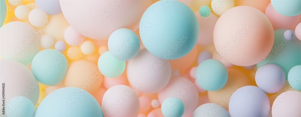 Colorful Spheres Abstraction: An immersive display of abstract geometric forms, spheres in an array of soft pastel hues create a visual spectacle of depth, volume, and harmony. Colorful Spheres Abstraction: An immersive display of abstract geometric forms, spheres in an array of soft pastel hues create a visual spectacle of depth, volume, and harmony.