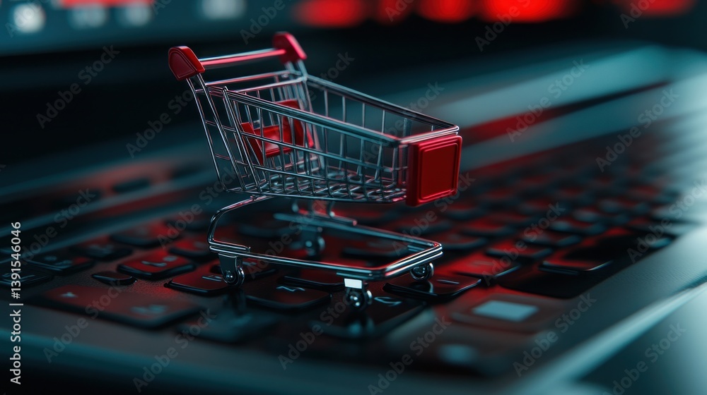 Shopping Cart on a Laptop Shopping Cart on a Laptop