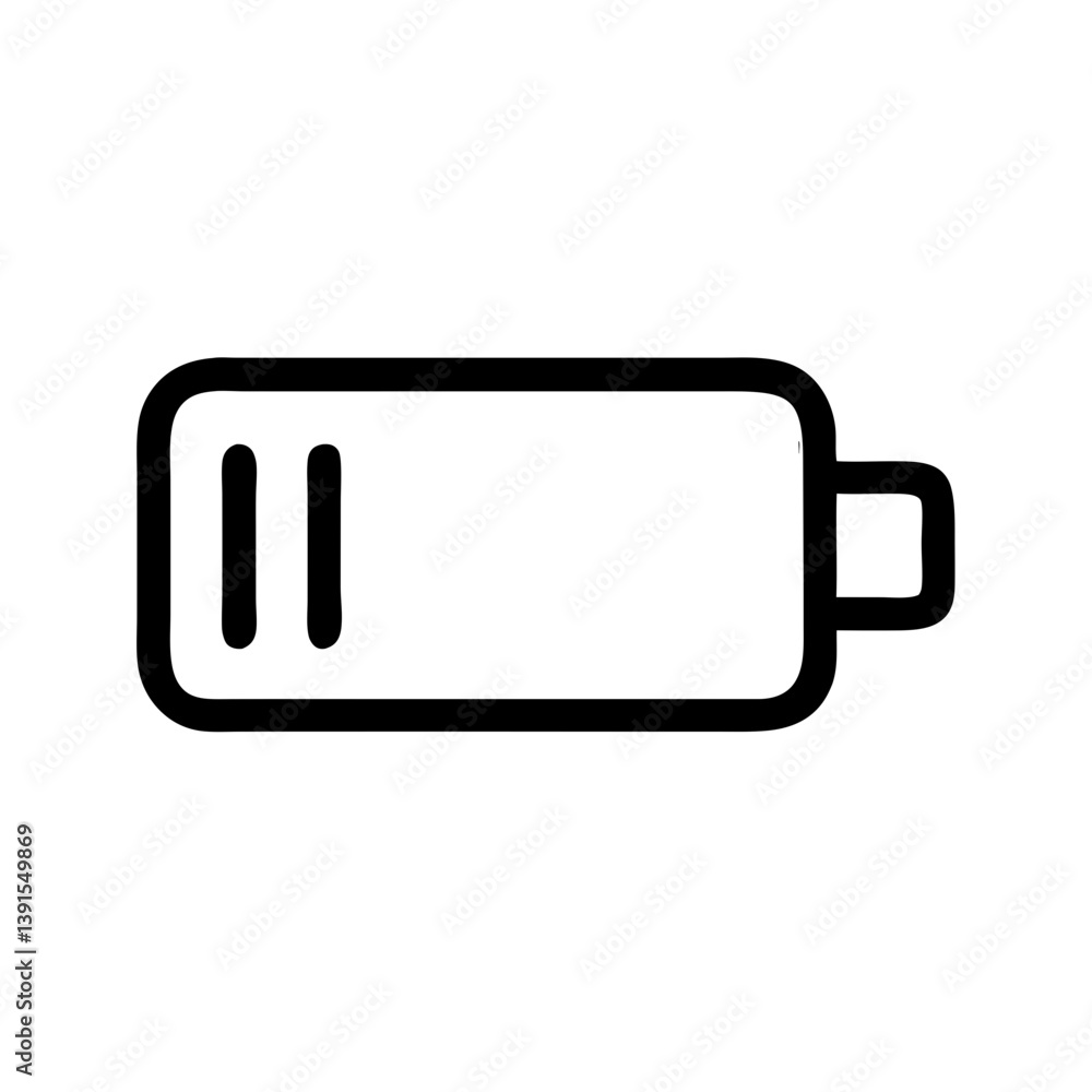 Battery with Low Power Indicator Icon Design Battery with Low Power Indicator Icon Design