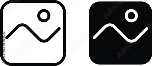 Gallery icon vector set, photo album icon, image picture symbol. Thin line gallery photo outline icons for web and mobile apps. Vector Illustration.