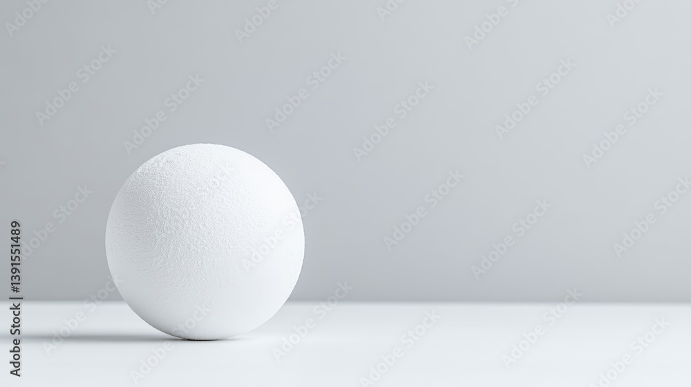 A white sphere resting on a clean surface, minimalist composition with soft lighting, neutral background, and modern and abstract design concept. A white sphere resting on a clean surface, minimalist composition with soft lighting, neutral background, and modern and abstract design concept.