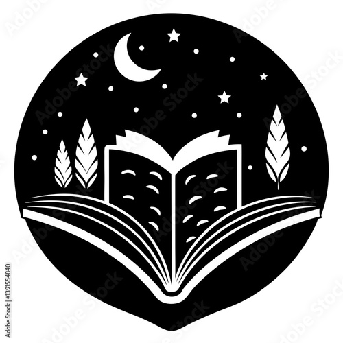 AI-generated vector art for National Book Lovers Day. Printable line design for instant use.

