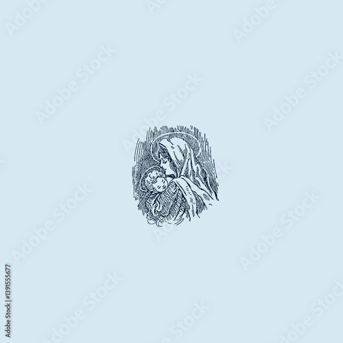 THESE HIGH QUALITY MOTHER MARIA VECTOR FOR USING VARIOUS TYPES OF DESIGN WORKS LIKE T-SHIRT, LOGO, TATTOO AND HOME WALL DESIGN