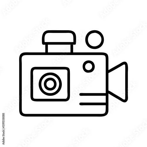 Videography camera icon for film making and video production equipment in vector format for creative projects