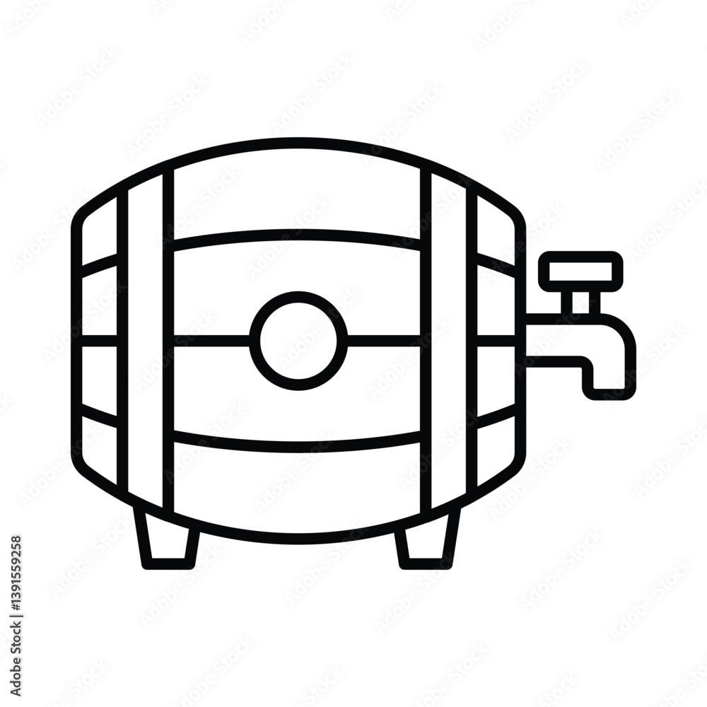 Barrel vector outline icon. EPS 10 file Barrel vector outline icon. EPS 10 file