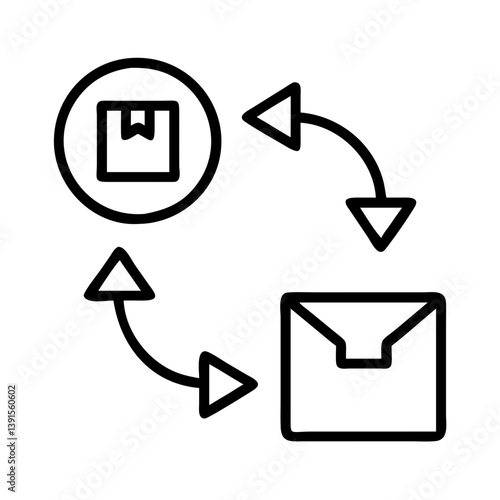 Order return process vector icon for e commerce delivery and exchange management system concept design