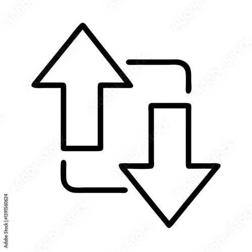 Download and upload arrow icon vector illustration for data transfer and exchange process concept design 