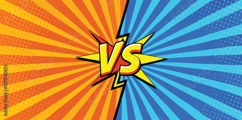 Comic Book Style Versus Battle Background Design Template
