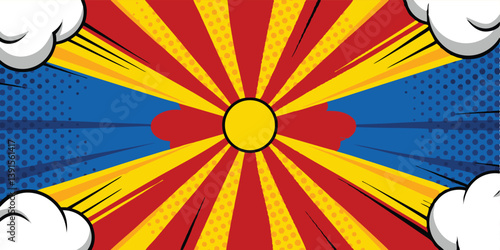 Retro Comic Book Pop Art Background Design Template