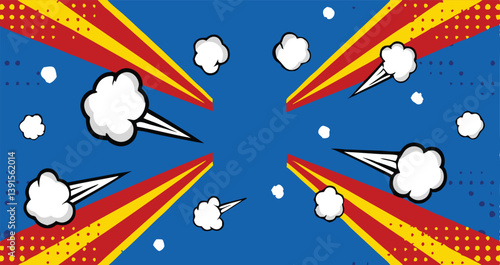 Retro Comic Book Explosion Pop Art Design Background Graphic