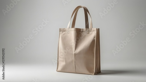 Blank tote bag isolated on white, front view, commercial mockup