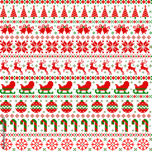 Christmas pattern illustration, green sun color, download Christmas wallpaper, cross stitch pattern, high quality resolution for clothing decoration, embroidery, Christmas holidays
