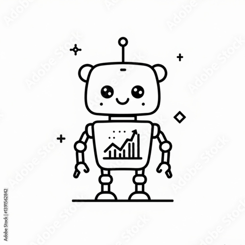 A Robot figurine with a Histogram