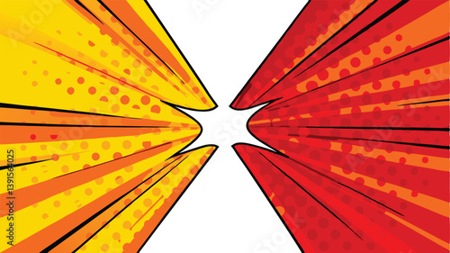 Comic Book Style Explosion, Red and Yellow Power Burst