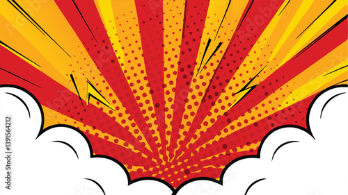 Comic Book Explosion Pop Art Red Yellow Design Background
