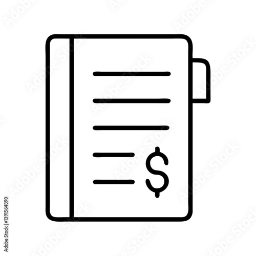 Invoice document icon for billing finance and accounting with dollar sign and statement of account