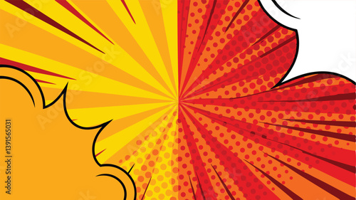 Comic Book Pop Art Explosion Background Design Template
