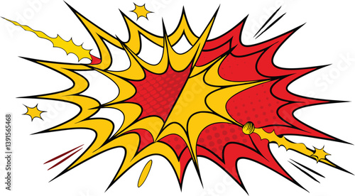 Comic Book Explosion Red Yellow Pop Art Burst Graphic Design