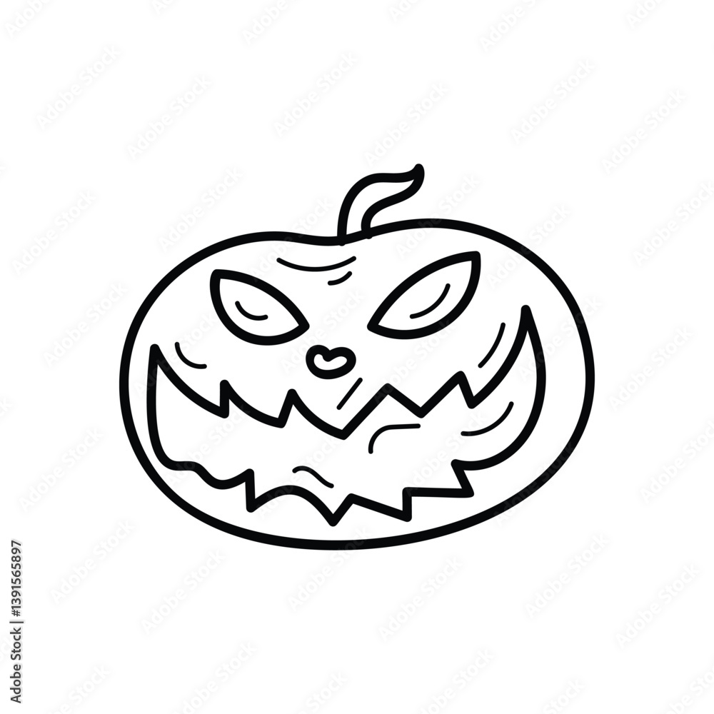 Obraz premium Pumpkin Face icon islote white background vector stock illustration