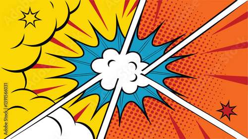 Comic Book Pop Art Explosion Background Design Elements