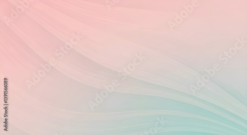 Elegant pastel gradient background in blush pink and soft teal with flowing wavy lines – sophisticated abstract texture