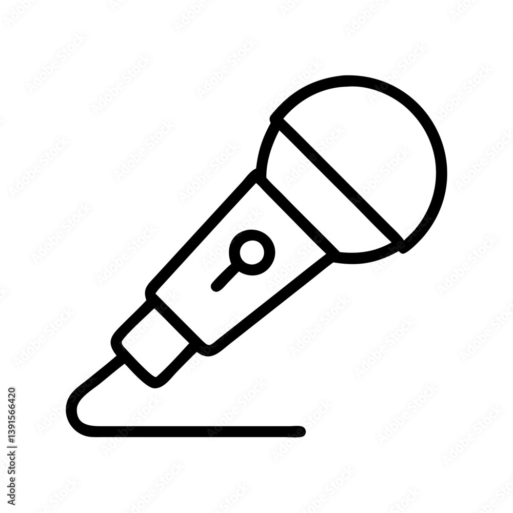 Microphone vector icon for karaoke singing recording podcasting and public speaking audio equipment illustration Microphone vector icon for karaoke singing recording podcasting and public speaking audio equipment illustration