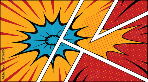 Comic Book Explosion Panels Dynamic Pop Art Design Elements