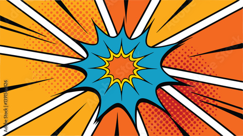 Vibrant Comic Book Explosion Pop Art Style Background Design