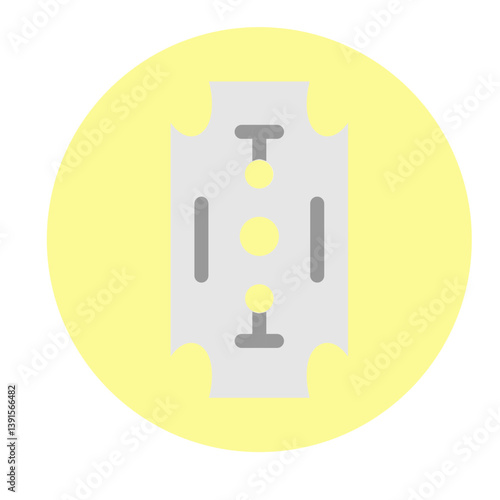 Straight Edge Razor Blade Vector Flat Icon Design
