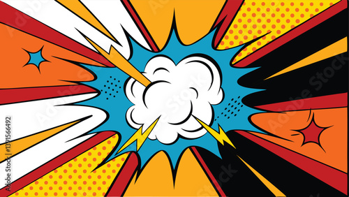Comic Book Explosion Pop Art Style Graphic Design Background