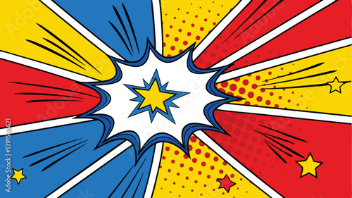 Comic Book Pop Art Explosion Background Design Elements