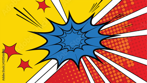 Comic Book Pop Art Explosion Colorful Blast Graphic Design